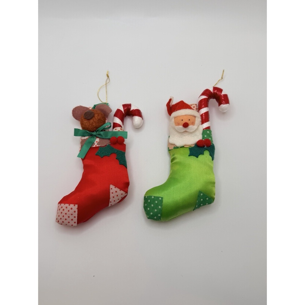 Vintage Russ Berrie Christmas Stocking Ornaments